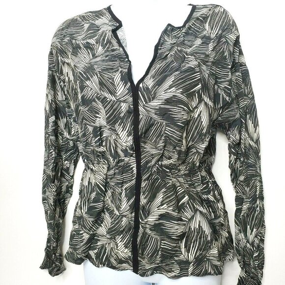 See U Soon Womens Small Printed Blouse New Palms - Picture 2 of 6